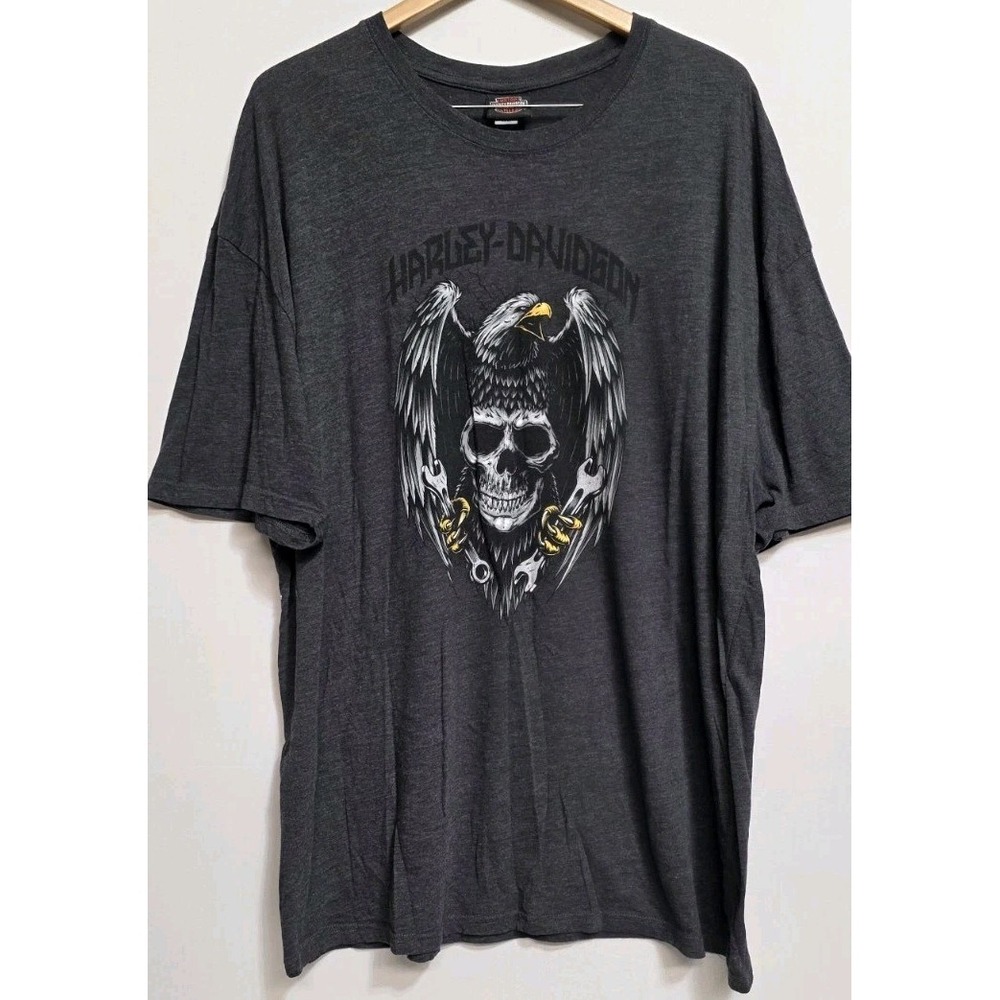 Harley Davidson T-Shirt Men's 3XL Motorcycle Tulsa Ok Charcoal Gray Riding
